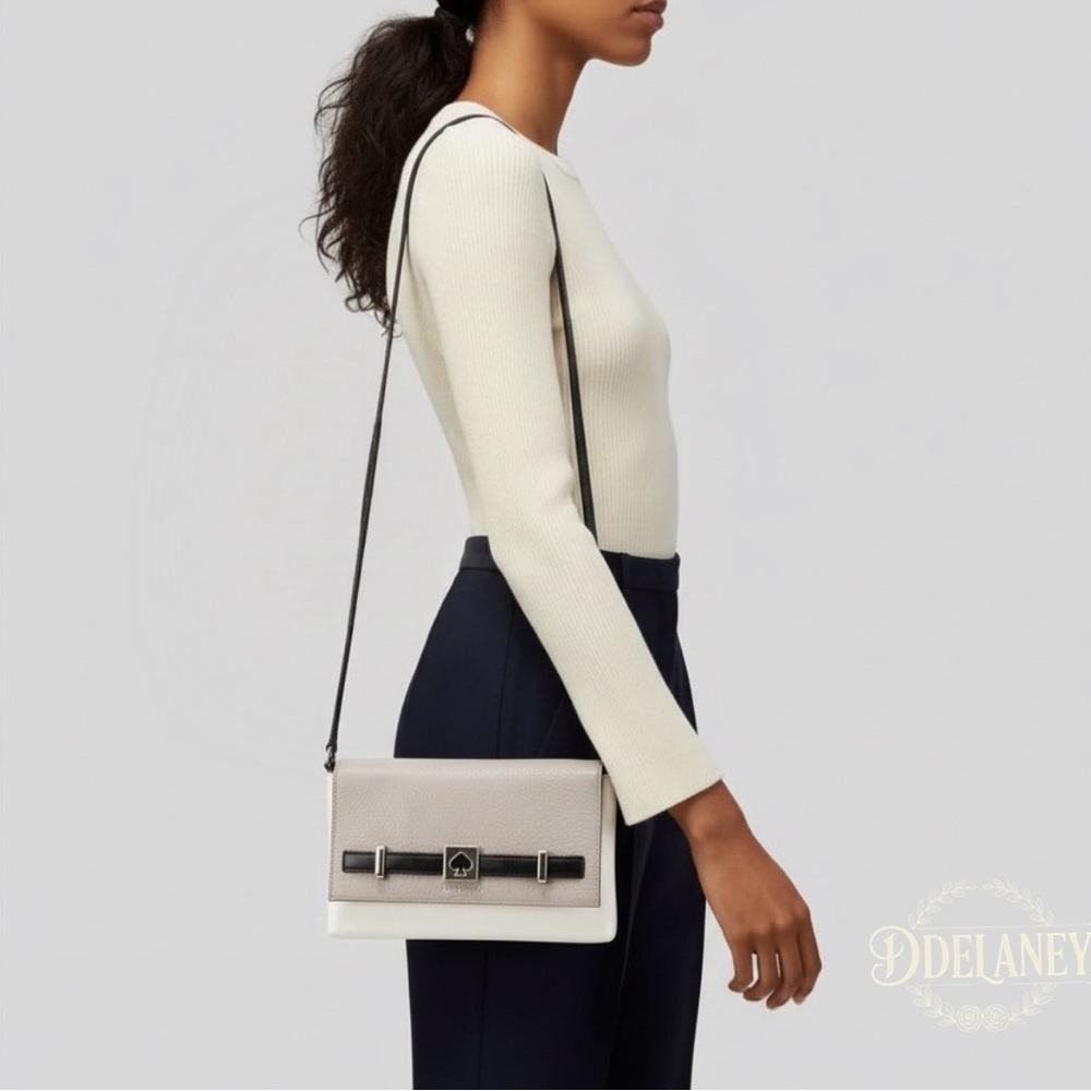 Kate Spade Taupe and Black Crossbody Bag